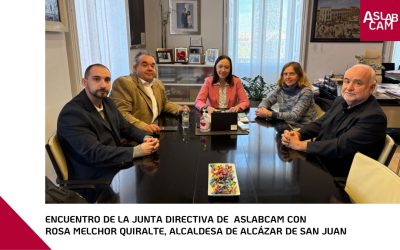 Encuentro de la Junta Directiva de la Asociación de Sociedades laborales de Castilla la Mancha (ASLABCAM) con Rosa Melchor Quiralte, Alcaldesa de Alcázar de San Juan